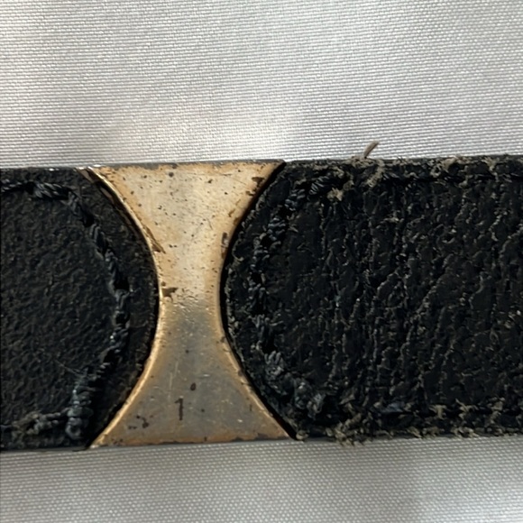 Vintage Fossil Black Leather Belt with Metal Details - Picture 15 of 16